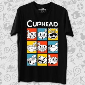 تیشرت Cuphead طرح Faces