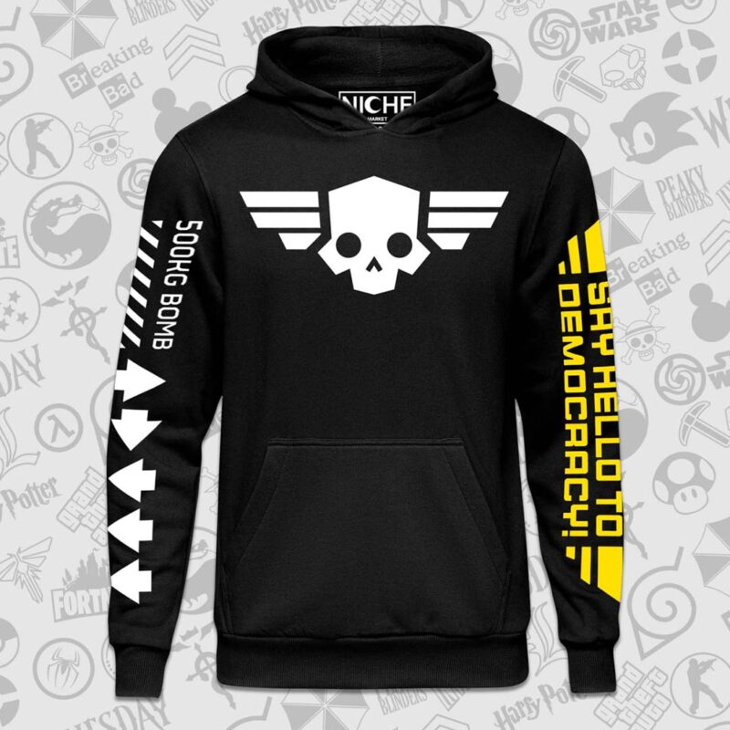 Helldivers Skull Sleeves Hoodie
