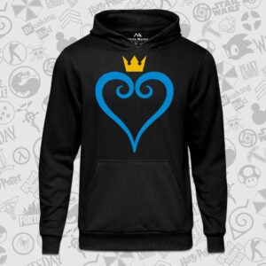 هودی مشکی Kingdom Hearts طرح Heart Logo