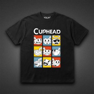 تیشرت Cuphead طرح Faces