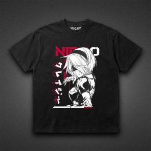 تیشرت NieR طرح 2B Red Text Side