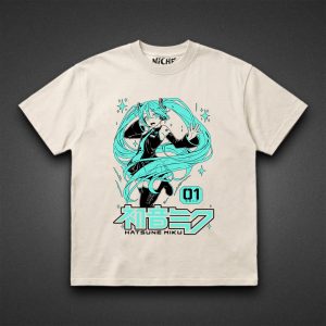 تیشرت Vocaloid طرح Miku White and Blue