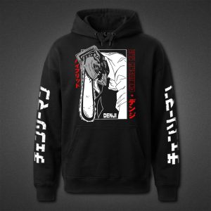 هودی مشکی Chainsaw Man طرح Denji Chainsaw