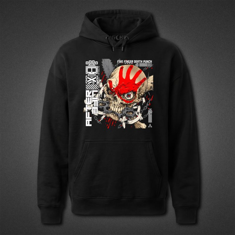هودی مشکی Five Finger Death Punch طرح Band Logo