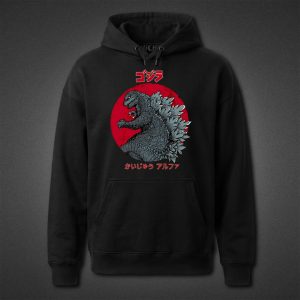 هودی مشکی Godzilla طرح Red Japanese Circle