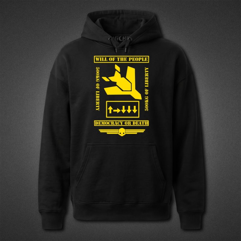 هودی مشکی Helldivers طرح Will of the People
