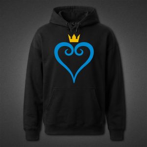 هودی مشکی Kingdom Hearts طرح Heart Logo