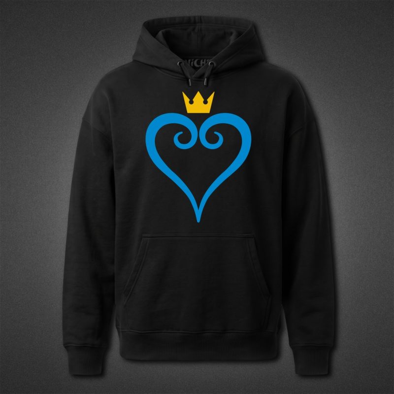 هودی مشکی Kingdom Hearts طرح Heart Logo