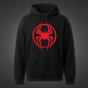 هودی مشکی Spiderman طرح Miles Morales Logo