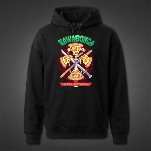 هودی مشکی TMNT طرح Pizza Attack