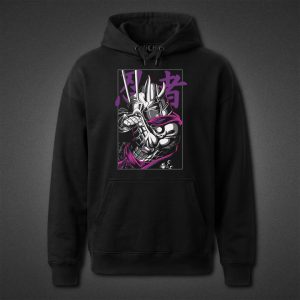 هودی مشکی TMNT طرح Shredder White and Purple Silhouette